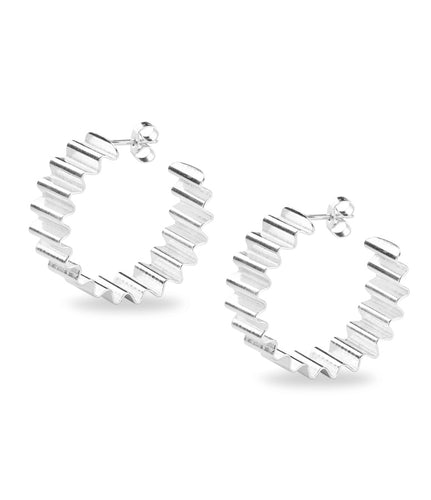 Statement Ondulée Hoops / 925 recycled silver - OLIVIA TAYLOR