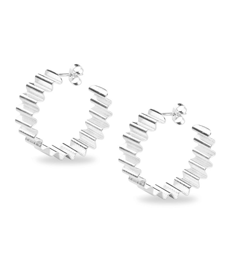 Statement Ondulée Hoops / 925 recycled silver - OLIVIA TAYLOR