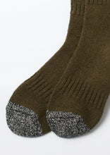 Load image into Gallery viewer, Guernsey Pattern Crew Socks / O.D. &amp; Mix Black - ROTOTO