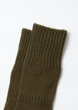 Load image into Gallery viewer, Guernsey Pattern Crew Socks / O.D. &amp; Mix Black - ROTOTO