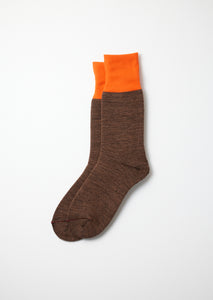 Hybrid Boot Crew Socks / Orange & Brown - ROTOTO