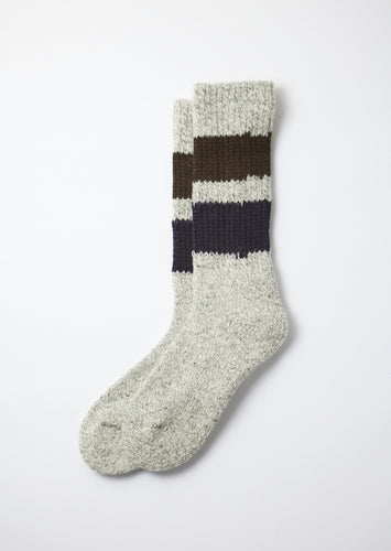Retro Winter Outdoor Socks / GRY & D.OL & NVY - ROTOTO