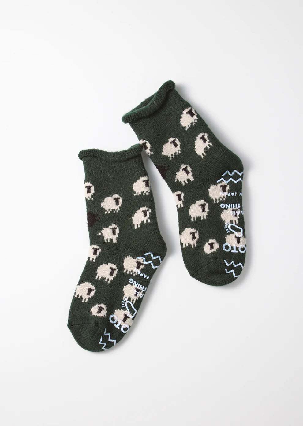 R1559_Pile Room Socks Sheep_D.Green