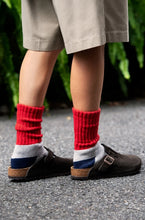 Load image into Gallery viewer, R1631_MULTI LOOSE PILE SOCKS_Red_Gray_edit