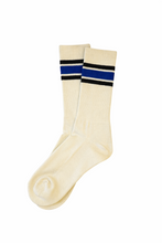 Load image into Gallery viewer, Retro Skater Pile Siocks_Black_Blue_Ecru