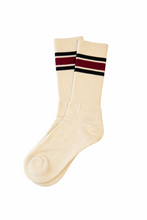 Load image into Gallery viewer, Retro Skater Pile Siocks_Navy_Red_Ecru