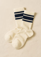 Load image into Gallery viewer, Retro Skater Sokcs_black_blue_black_pair_700x960