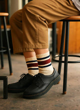 Load image into Gallery viewer, Retro Skater Sokcs_navy_red_navy_wearing_700x960_edit