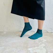 Load image into Gallery viewer, Mino Washi Paper &amp; Organic Cotton Tabi Socks dark green 23-25cm