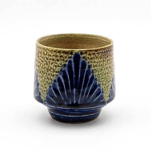 Tomoo Hamada_1240_No5_SQ1080_Indigo Iron_Salt Glazed Ribbed Tea Cup