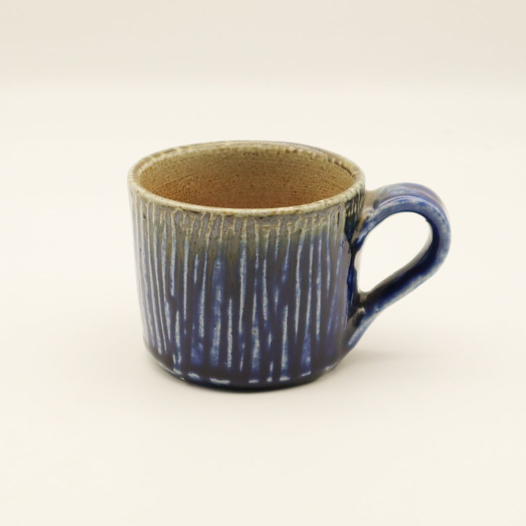 Tomoo Hamada_Indigo iron salt glaze　comb pattern mug_1244_9_SQ1080