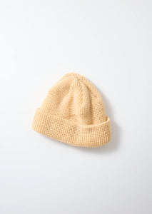 WAFFLE WATCH CAP_raw beige