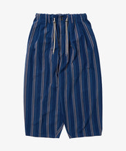 Load image into Gallery viewer, bingo kasuri circular pants navy stripe_front_W916