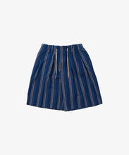 Load image into Gallery viewer, bingo kasuri circular short pants navys tripe_front_W916