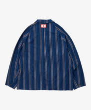 Load image into Gallery viewer, Bingo Kasuri Veste Two Button Jacket / Dead Stock Navy Stripe - Sillage