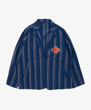 Load image into Gallery viewer, Bingo Kasuri Veste Two Button Jacket / Dead Stock Navy Stripe - Sillage
