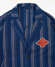 Load image into Gallery viewer, Bingo Kasuri Veste Two Button Jacket / Dead Stock Navy Stripe - Sillage