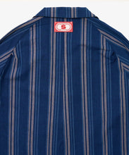 Load image into Gallery viewer, Bingo Kasuri Veste Two Button Jacket / Dead Stock Navy Stripe - Sillage