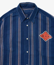 Load image into Gallery viewer, bingo kasuri wide shirt navy stripe_zoom_W916