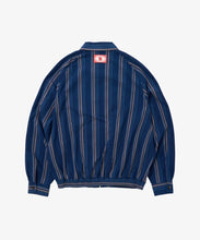 Load image into Gallery viewer, Bingo Kasuri Zip Blouson / Dead Stock Navy Stripe - Sillage