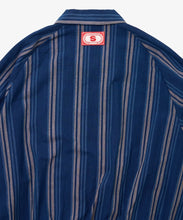 Load image into Gallery viewer, Bingo Kasuri Zip Blouson / Dead Stock Navy Stripe - Sillage