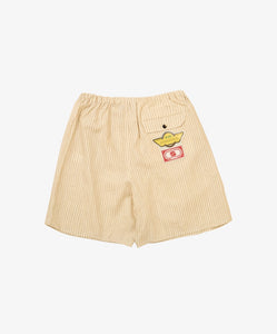 circular fatigue short pants dead stock natural stripe_back