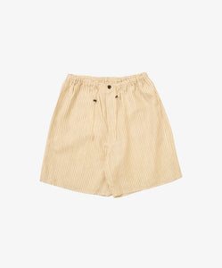 circular fatigue short pants dead stock natural stripe_front
