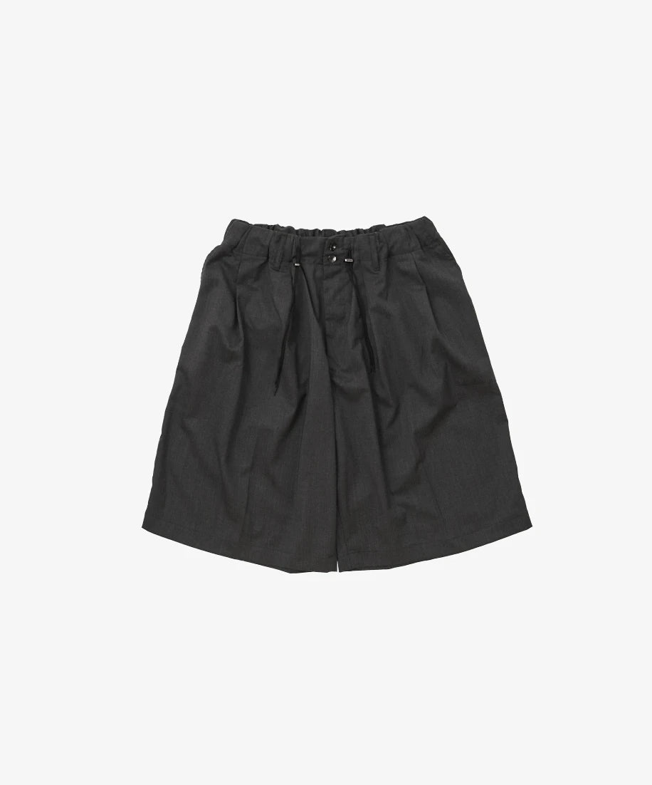 circular short pants anthracite twill_black_front