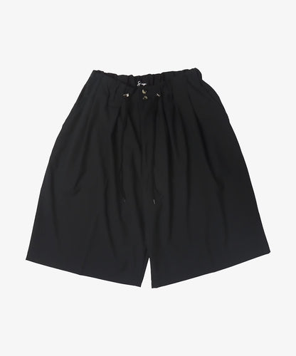 circular short pants black_front