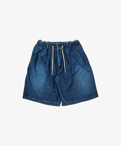 circular short pants denim adamaged_front