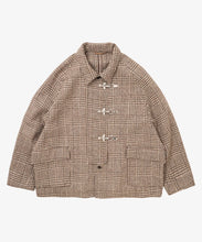 Load image into Gallery viewer, fireman coat houndstooth beige_harris tweed_front_W916