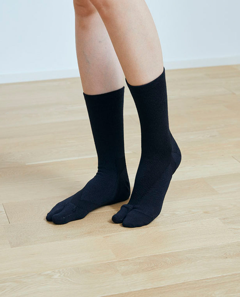 Crew Tabi Socks / Black - Flexor