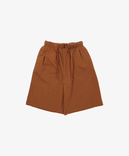 french terry circular short pants_brown_front