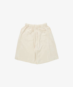 french terry circular short pants_ivory_back