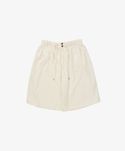 french terry circular short pants_ivory_front