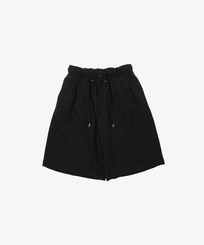 french terry circular short pants black front