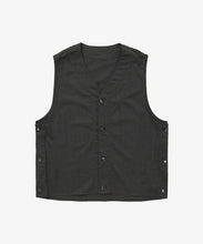 Load image into Gallery viewer, gilet anthracite twill_black_front