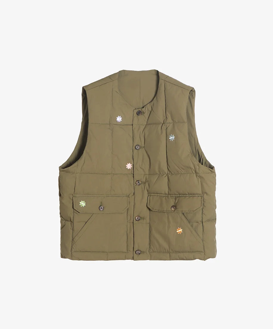 Gilet in Recycled Down / Olive - Sillage