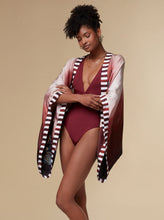 Load image into Gallery viewer, Olivia - burgundy / silk kimono top - KAYLL