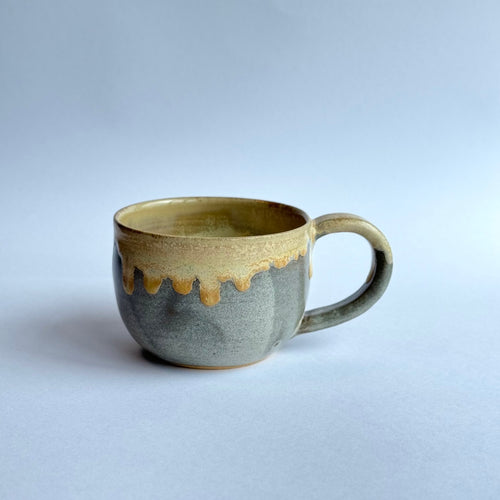 Hand Made Mug Cup / Col.01 Light Blue & Brown Mix - Tomomi Kamoshita