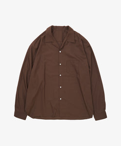 re-engineered overshirt twill_brwon_front