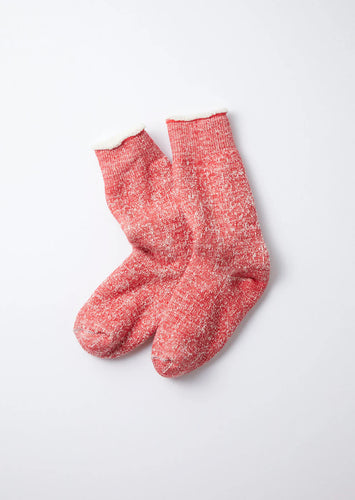 DOUBLE FACE CREW SOCKS / Red - ROTOTO