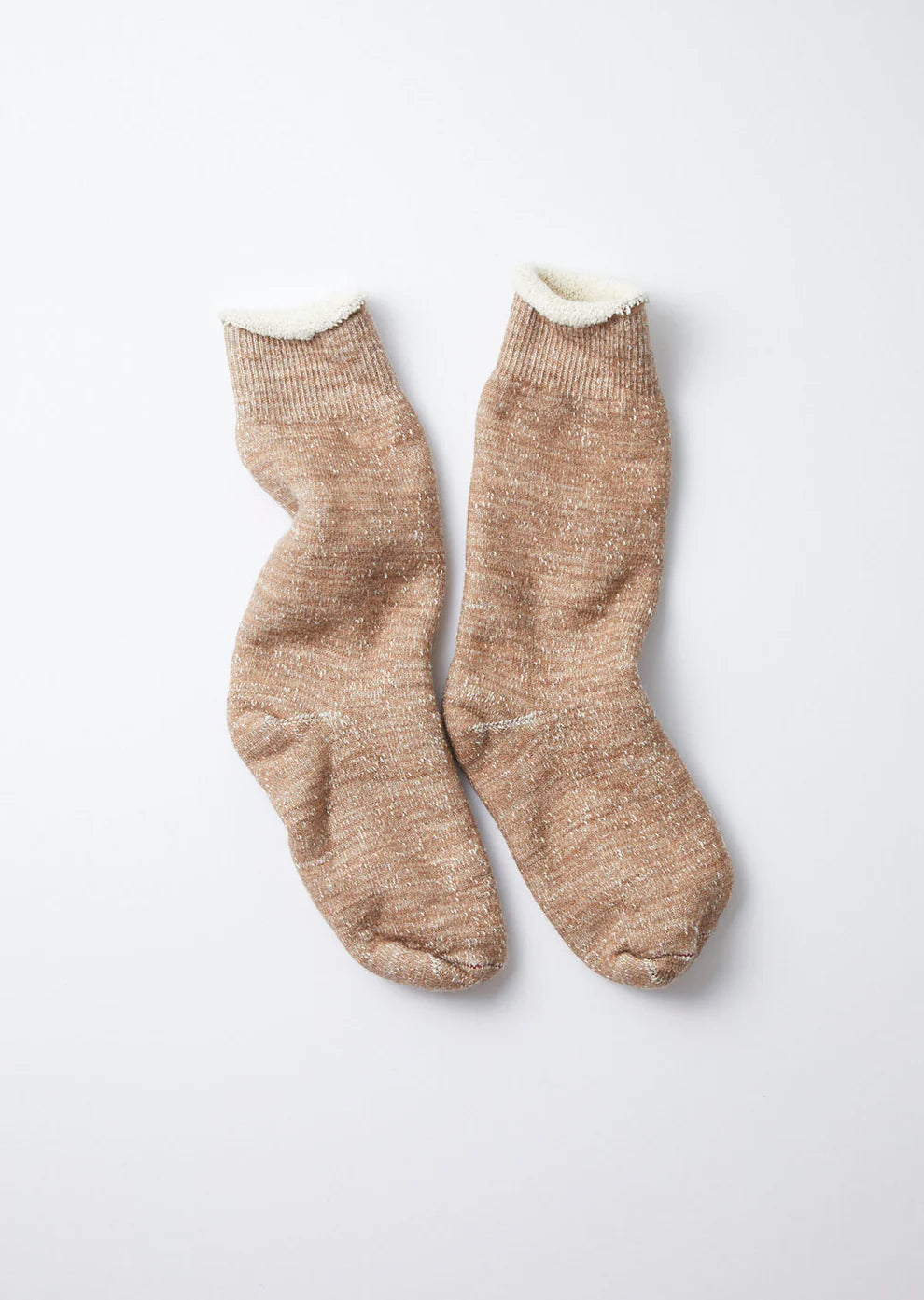 DOUBLE FACE CREW SOCKS / Camel - ROTOTO