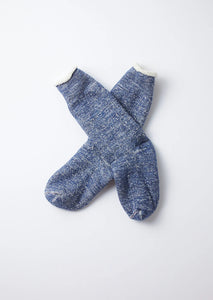 DOUBLE FACE CREW SOCKS / Deep Ocean - ROTOTO