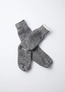 DOUBLE FACE CREW SOCKS_Charcoal