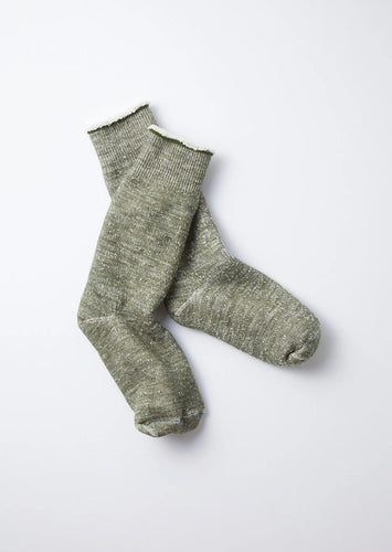 DOUBLE FACE CREW SOCKS / Army Green - ROTOTO