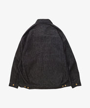 Load image into Gallery viewer, trucker jacket black denim one wash_back_W916