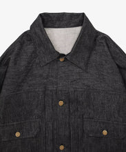 Load image into Gallery viewer, trucker jacket black denim one wash_zoom_W916