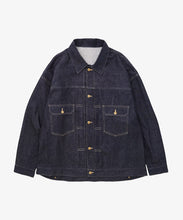 Load image into Gallery viewer, trucker jacket denim one wash_front_W916