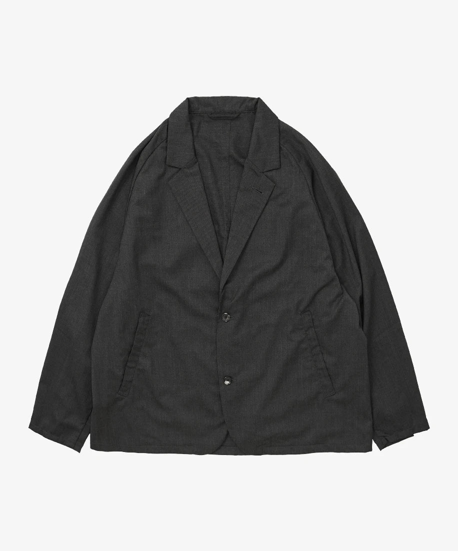 veste two button anthracite twill_black_front